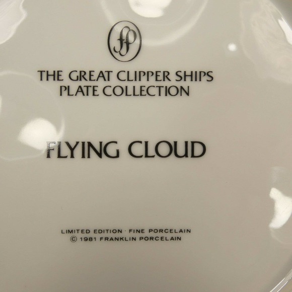 FLYING CLOUD Great Clipper Ships Plate Collection 1981 Franklin Porcelain UHH&L - Picture 11 of 11